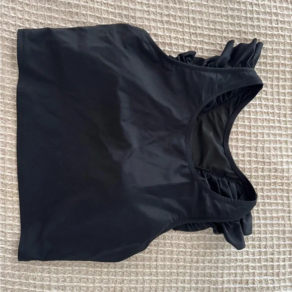 Black Latched Mama Nursing Swim Crop Top - Picture 3 of 4